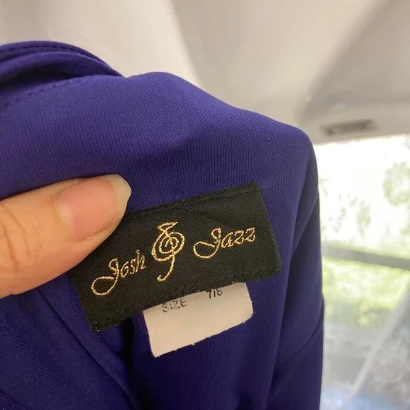 Elegant Purple Beaded One-Shoulder Dress 7/8 Josh Jazz - Picture 3 of 3